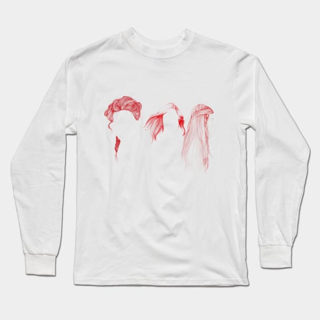 Three Red Long Sleeve T-Shirt by njikshik